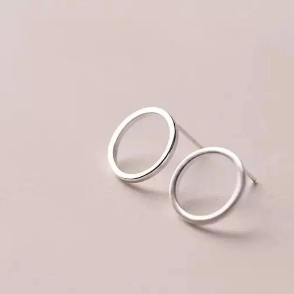 NEW S925 Geometric Minimalist‎ Circle Stud Earrings